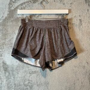 Lululemon Hotty Hot Short II *Long 4" Heather‎ Lux Multi Black 8 Missing Liner